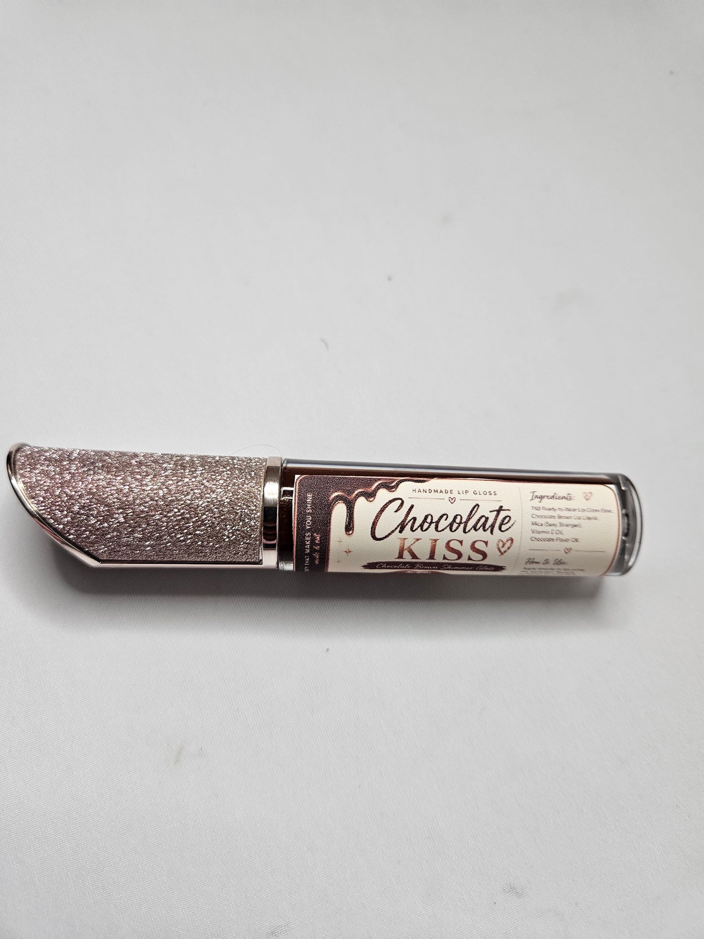 Chocolate Kiss Handmade Lip Gloss – Chocolate Brown Shimmer Lip Gloss | Moisturizing & Flavor Infused