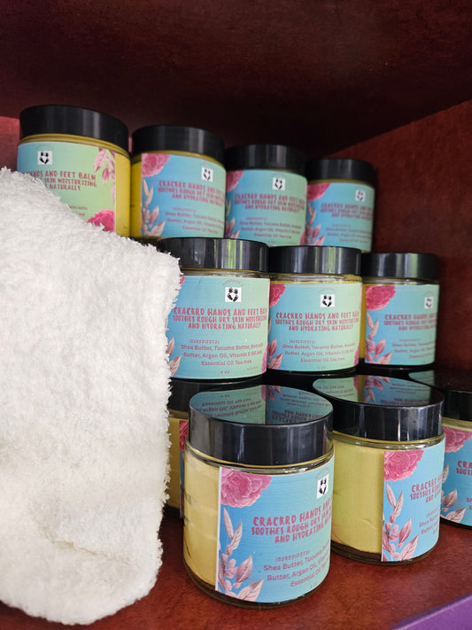 Hand & Foot Balm for Dry, Cracked Skin + Soft Cotton Fuzzy Socks | Deep Moisture Repair | Self-Care Gift Set