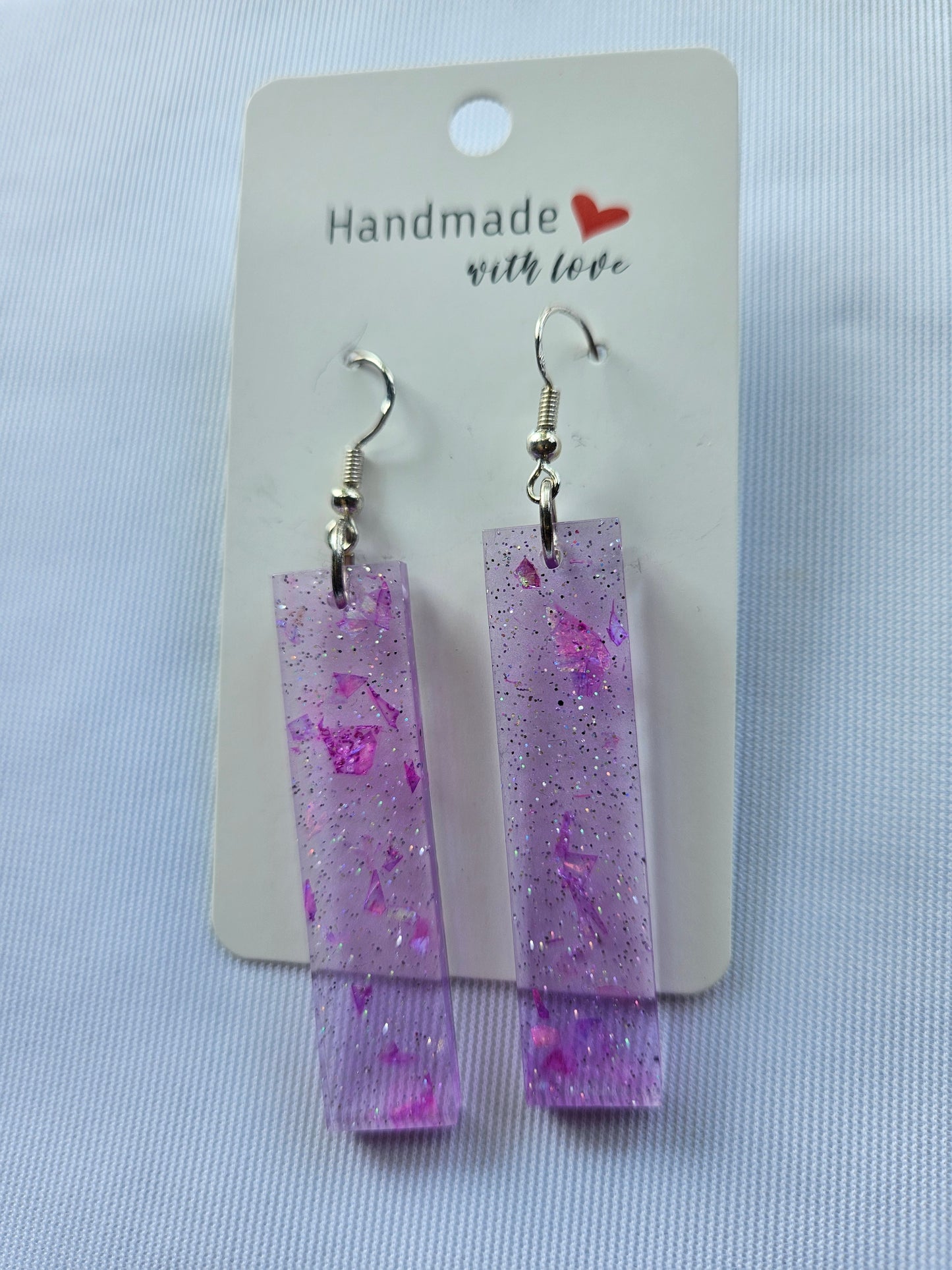 Resin Dangle Sparkly Glitter -Earrings