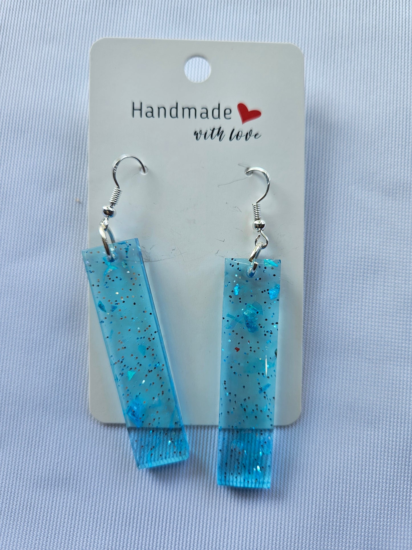 Resin Dangle Sparkly Glitter -Earrings