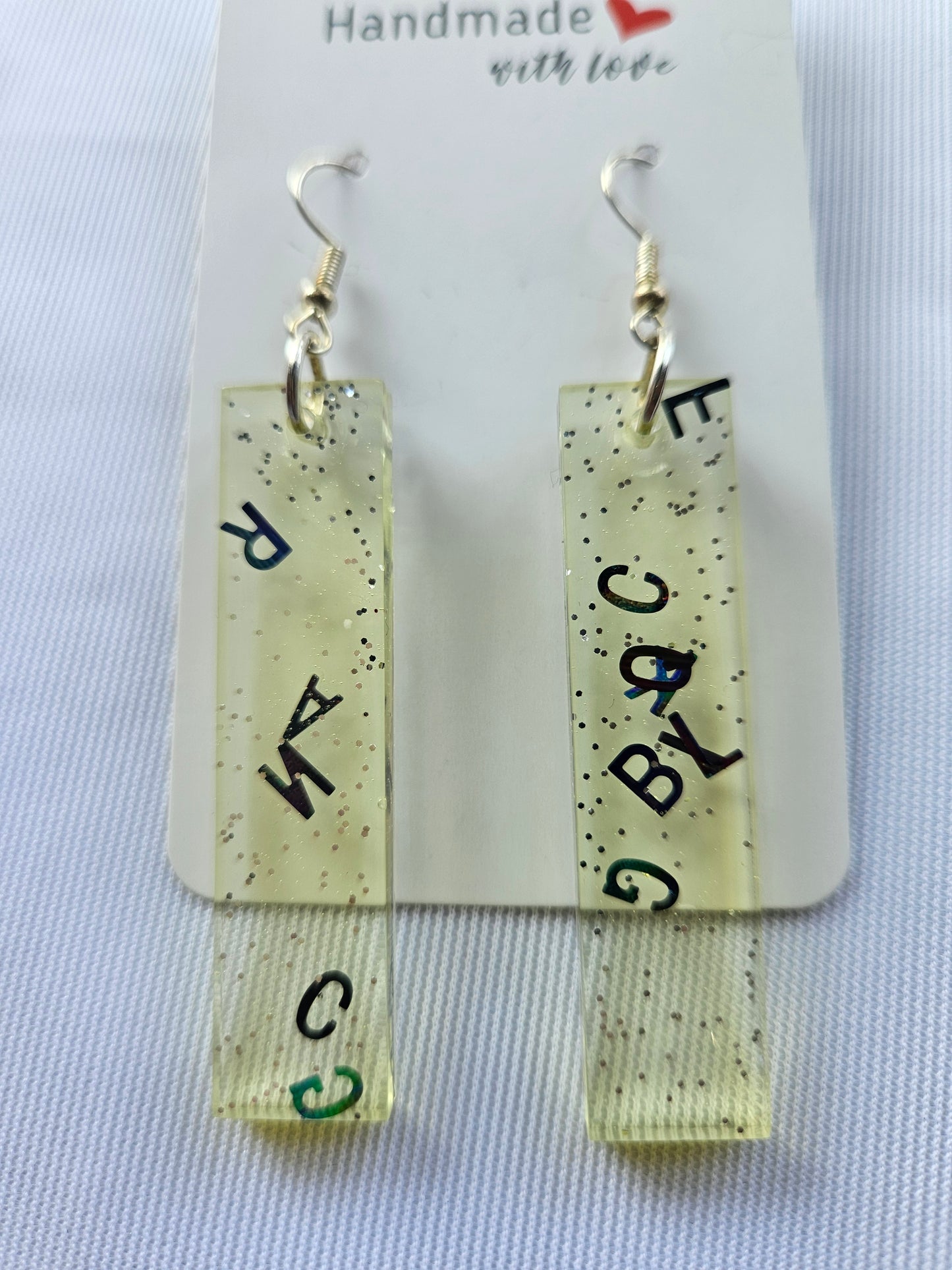 Resin Dangle Sparkly Glitter -Earrings