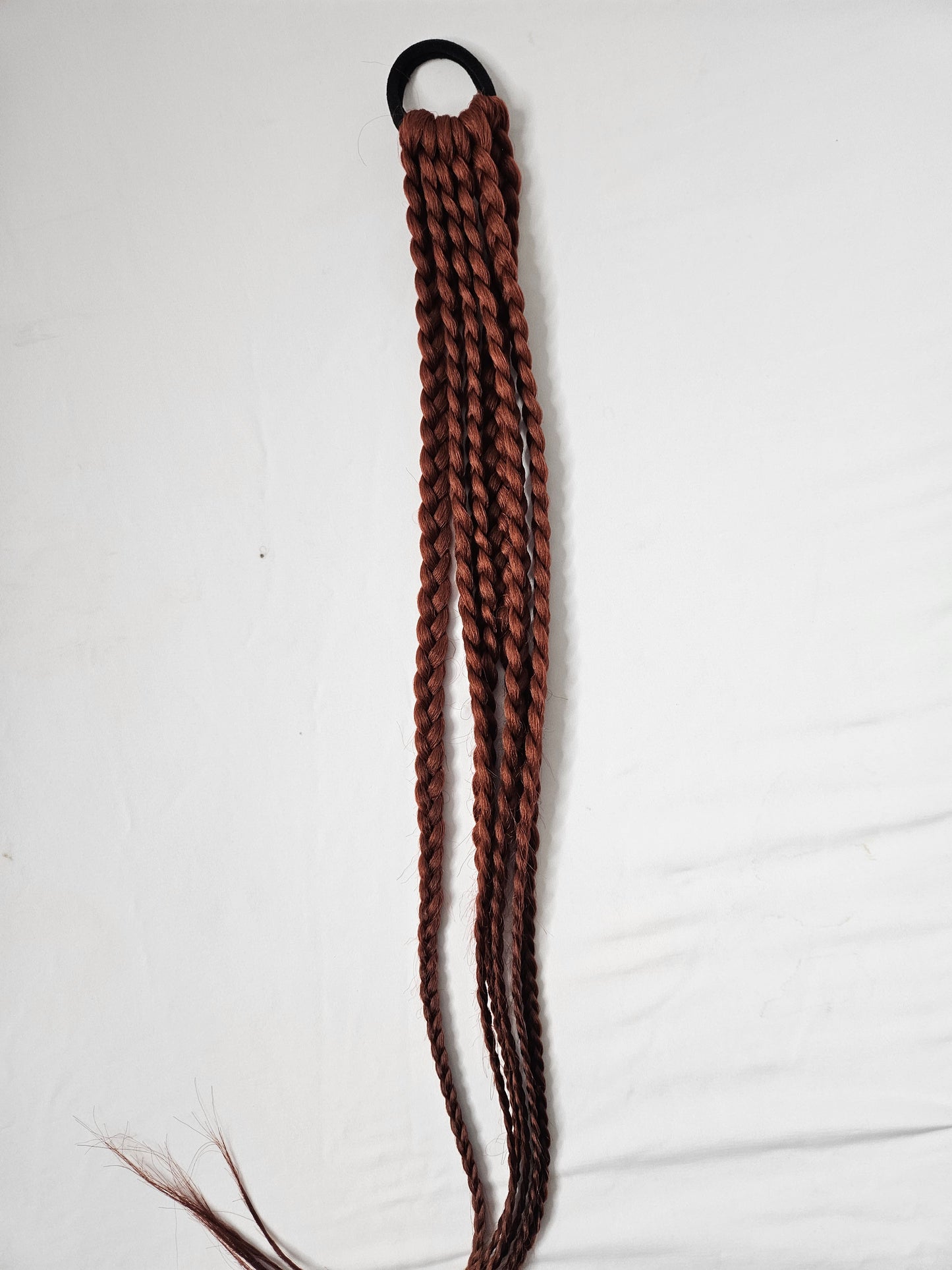 24 Inch Handmade Braided Ponytail Extension | Elastic Hair Tie Braid | Synthetic Hair | Ready to Wear Hair Accessory