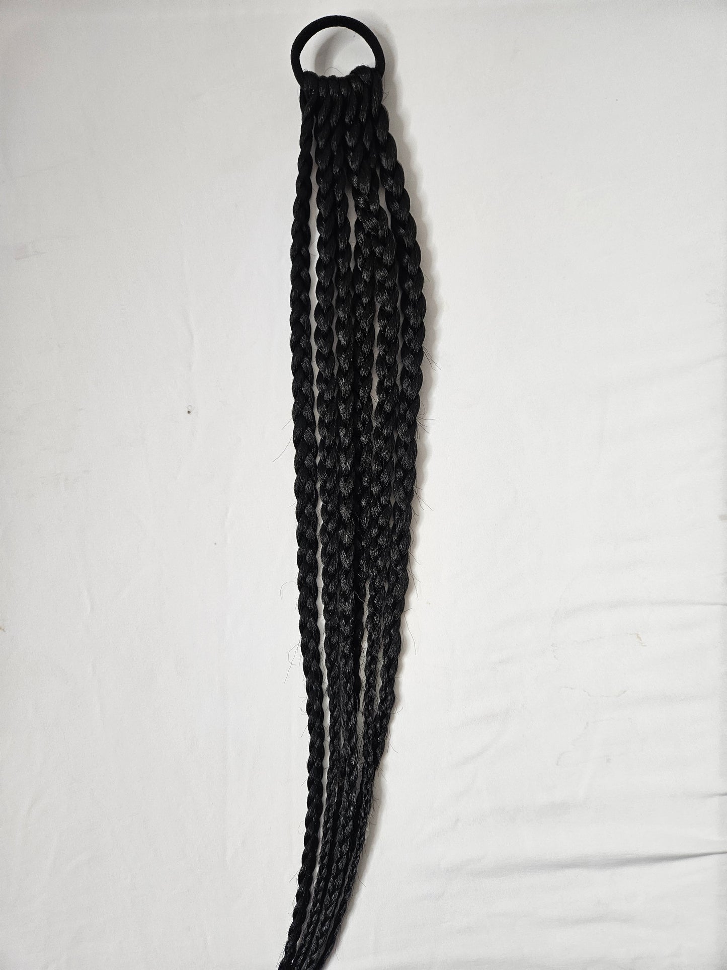 24 Inch Handmade Braided Ponytail Extension | Elastic Hair Tie Braid | Synthetic Hair | Ready to Wear Hair Accessory