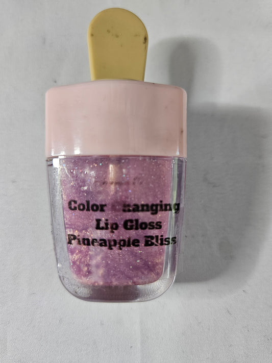Color Changing Lip Gloss – Pineapple Bliss | Glitter Lip Gloss | Moisturizing Shimmer Gloss | Handmade Lip Gloss