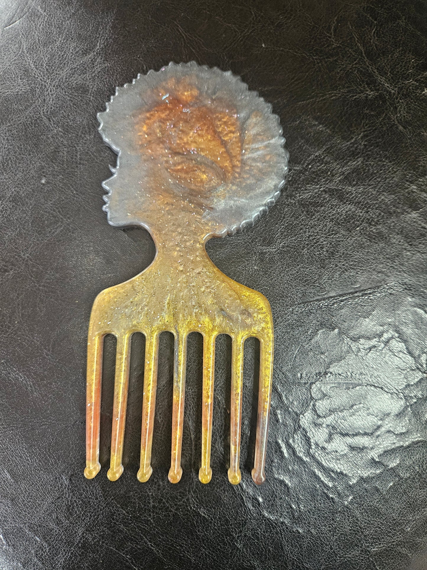 Handmade Resin Afro Pick Wall Décor