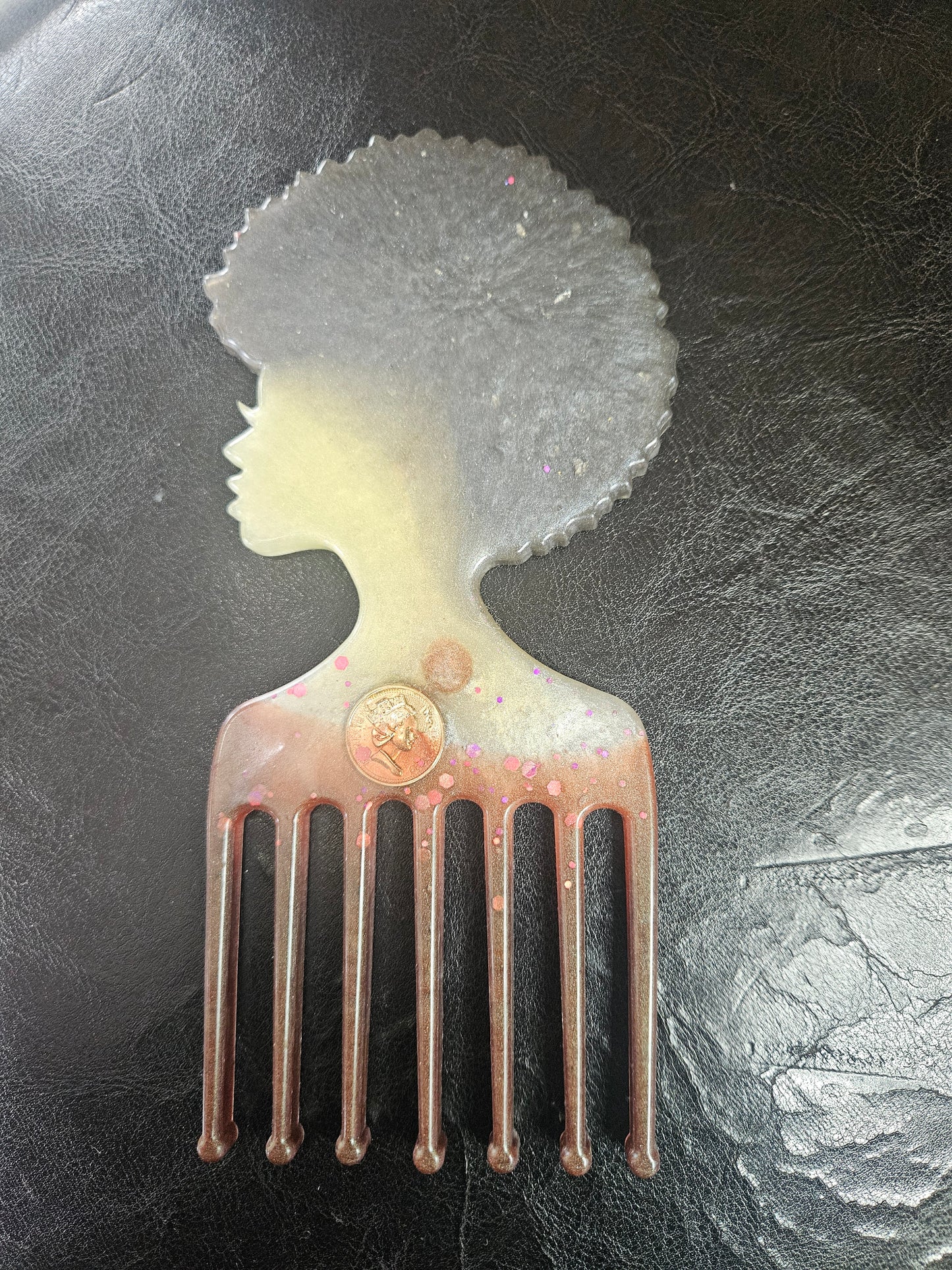 Handmade Resin Afro Pick Wall Décor