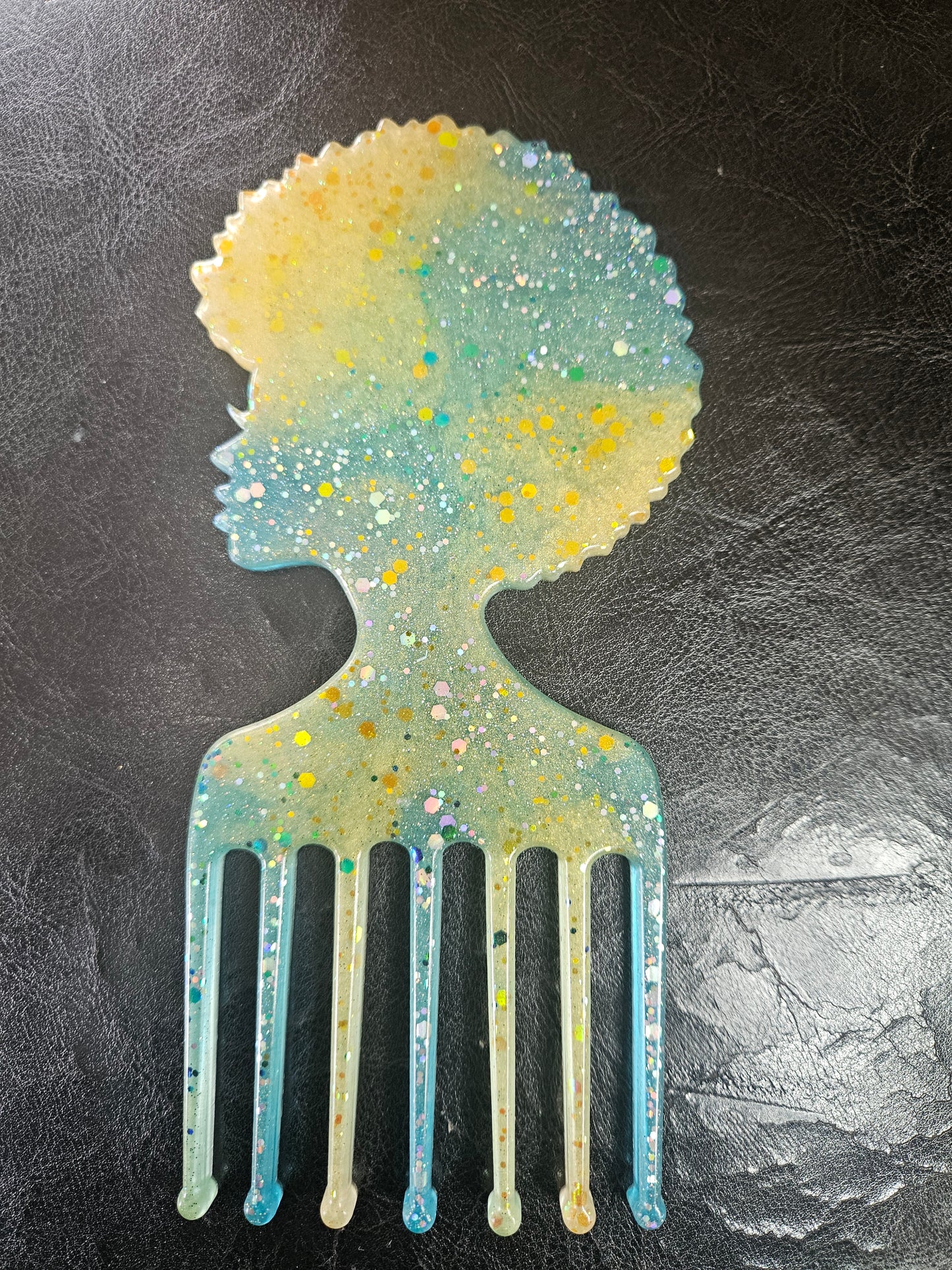 Handmade Resin Afro Pick Wall Décor