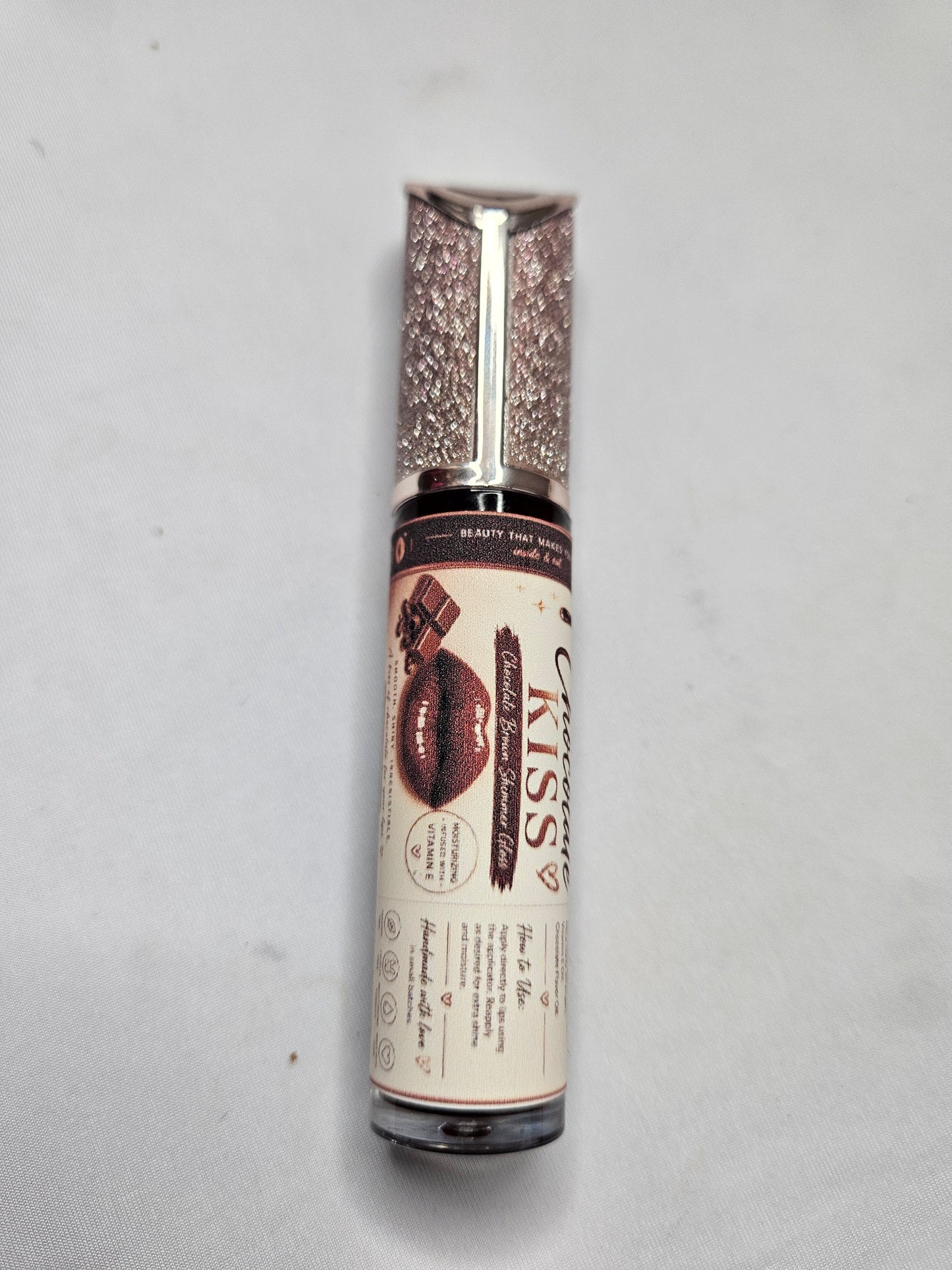Chocolate Kiss Handmade Lip Gloss – Chocolate Brown Shimmer Lip Gloss | Moisturizing & Flavor Infused