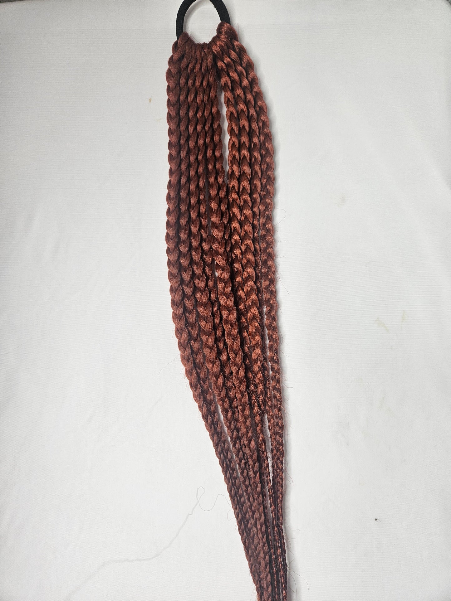 24 Inch Handmade Braided Ponytail Extension | Elastic Hair Tie Braid | Synthetic Hair | Ready to Wear Hair Accessory