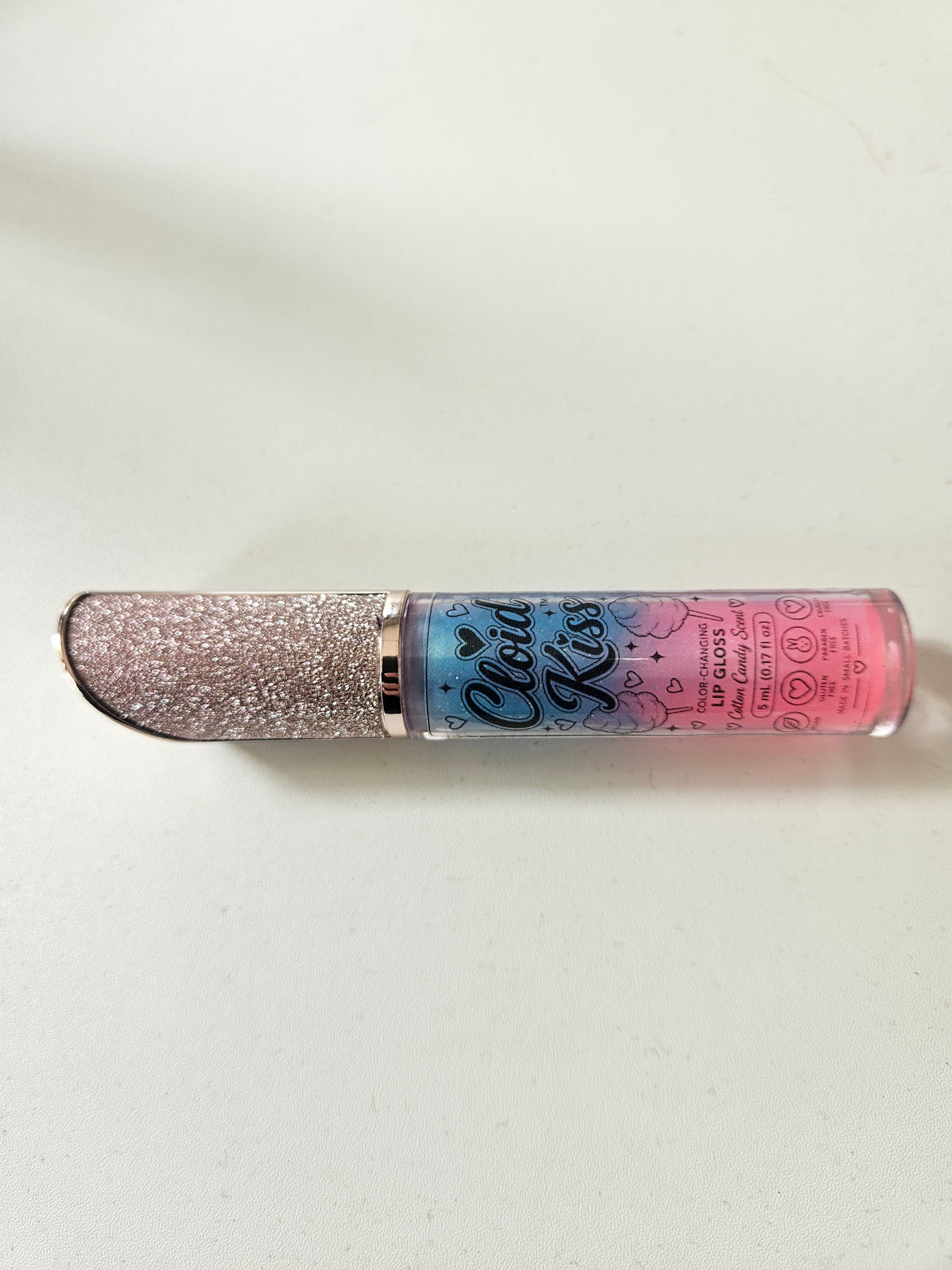 Color changing lip gloss. Cotton candy