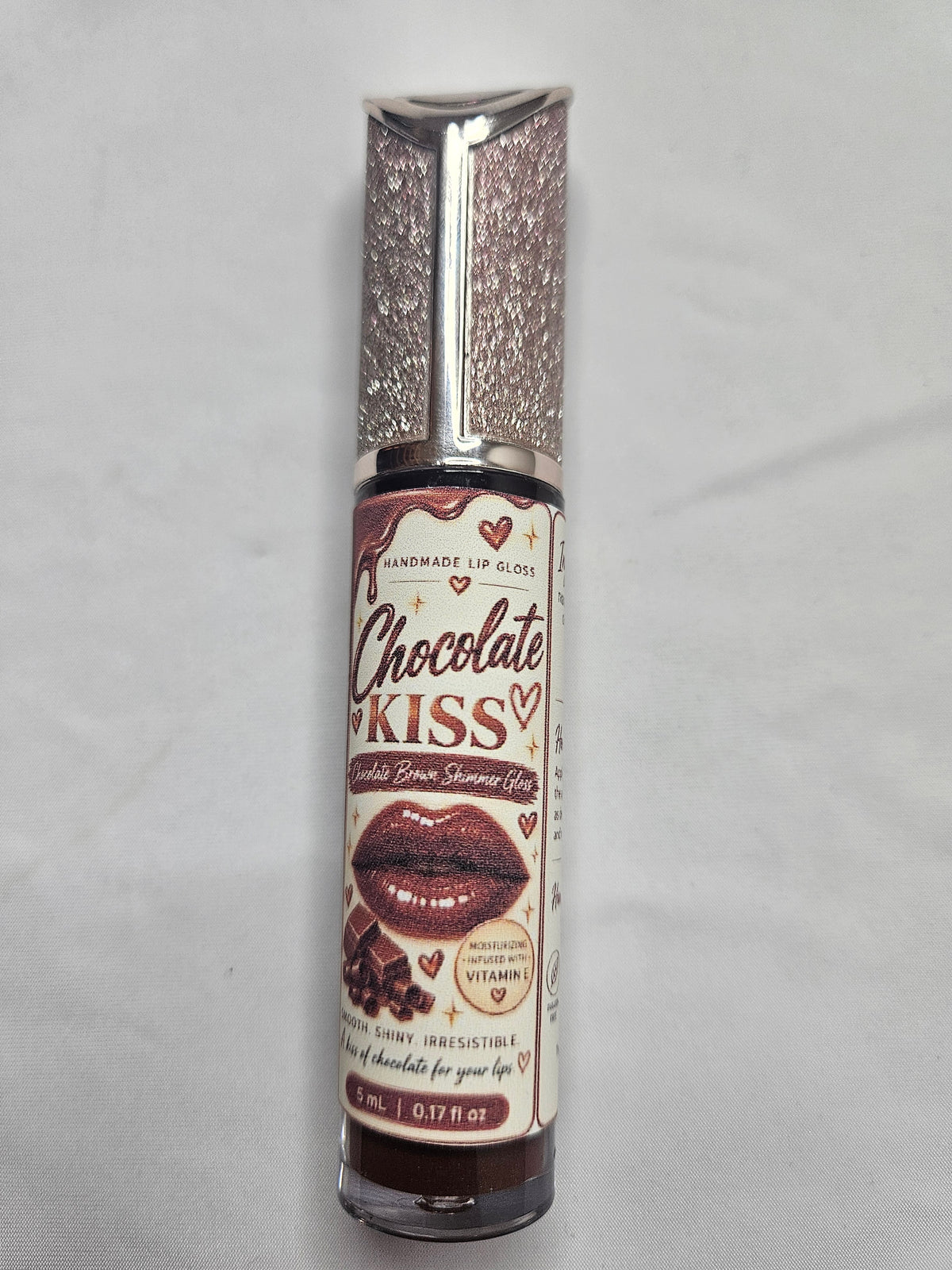 Chocolate Kiss Handmade Lip Gloss – Chocolate Brown Shimmer Lip Gloss | Moisturizing & Flavor Infused